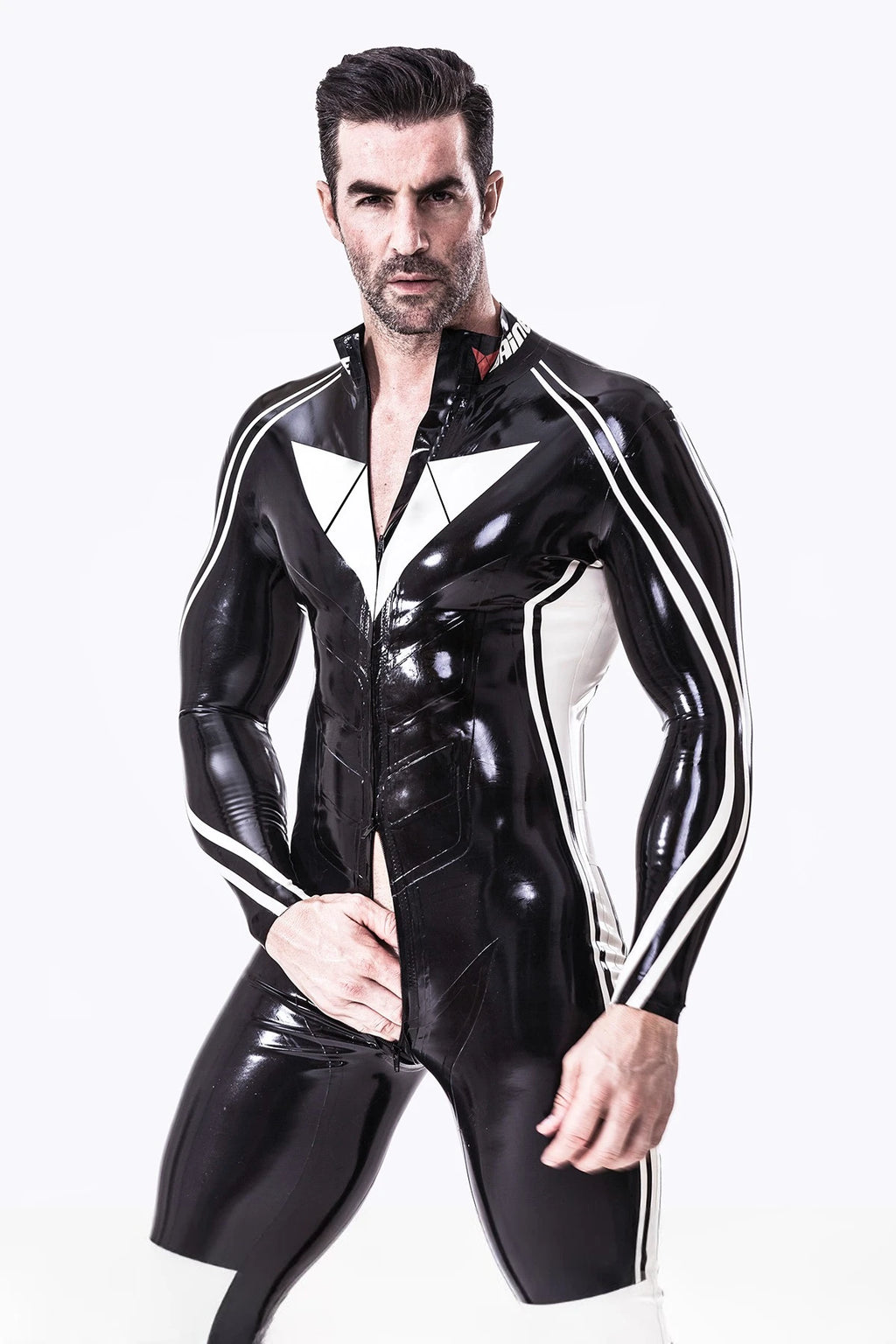 Black Male 'Moto-Elite' Latex Catsuit