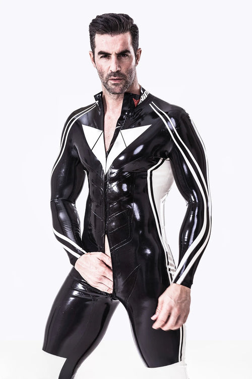 Black Male 'Moto-Elite' Latex Catsuit