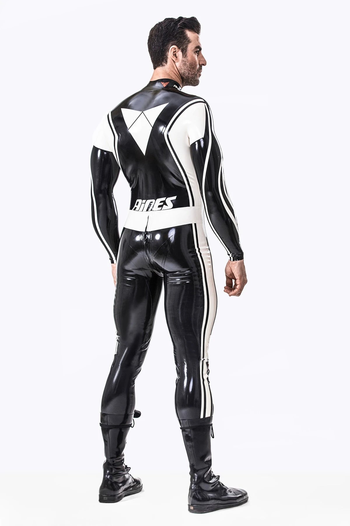 Black Male 'Moto-Elite' Latex Catsuit
