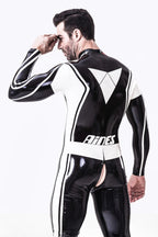Black Male 'Moto-Elite' Latex Catsuit