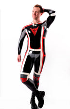 Black Male Classic Moto Latex Suit