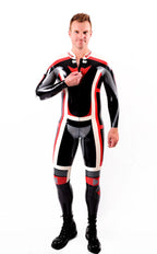 Black Male Classic Moto Latex Suit