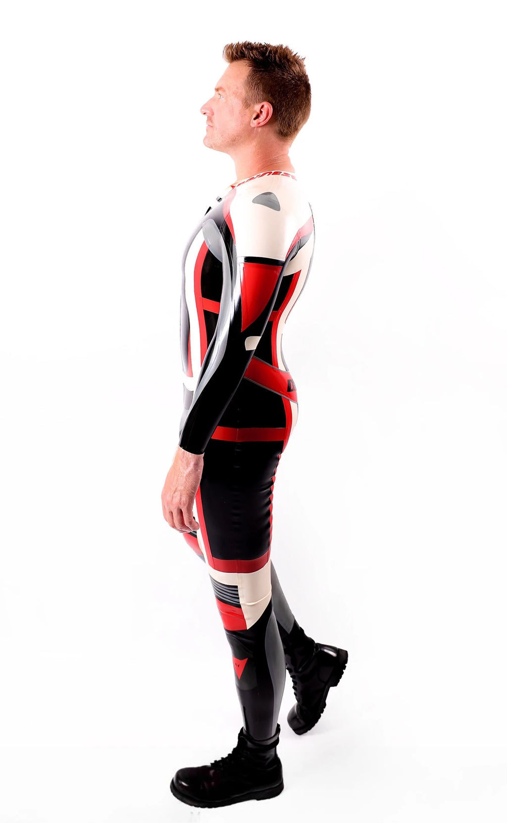 Black Male Classic Moto Latex Suit