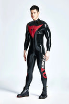 Black Male Basic MotoGP Branded Latex Catsuit