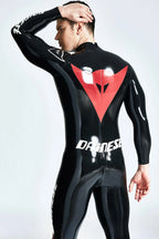 Black Male Basic MotoGP Branded Latex Catsuit