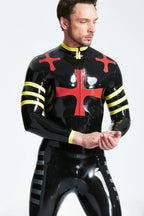 Black Male 'Crossway' Front Zip Latex Catsuit