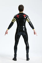 Black Male 'Crossway' Front Zip Latex Catsuit