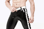 Black Black (behind the string) Male Latex Drawstring-Leg Jeans