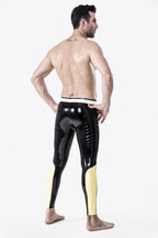 Black Male Padded Thighs Zipperless Latex Leggings