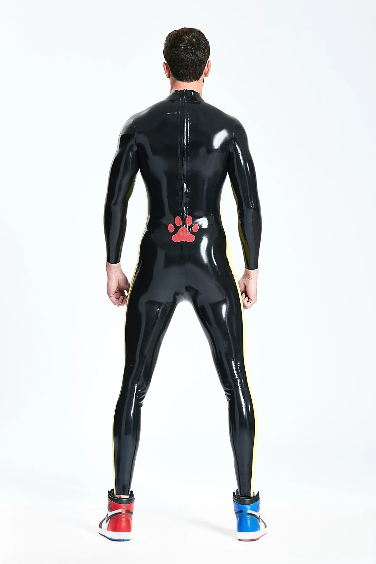 Black Male 'Paw-Print' Latex Catsuit
