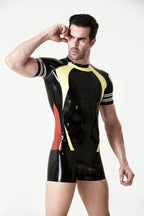 Black Male 'Armbands' Raglan Sleeve Latex T-Shirt