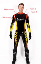 Black Male 'MotoGP' Branded Latex Biker Style Latex Catsuit