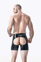 Black Male Latex Codpiece & Bum Hole Shorts
