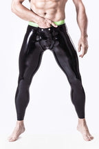 Black Male Studded & Zippered 'Codpiece' Latex Leggings