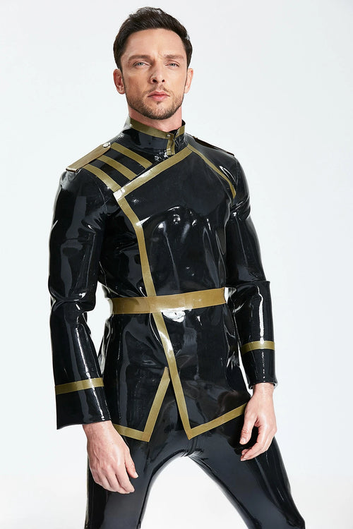 Black Male 'Bespoke' Double-Breasted Dinner Latex Jacket