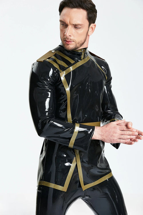 Black Male 'Bespoke' Double-Breasted Dinner Latex Jacket