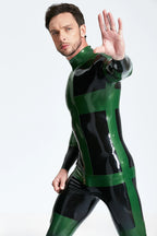 Black Male 'Herald' Back Zip Latex Catsuit