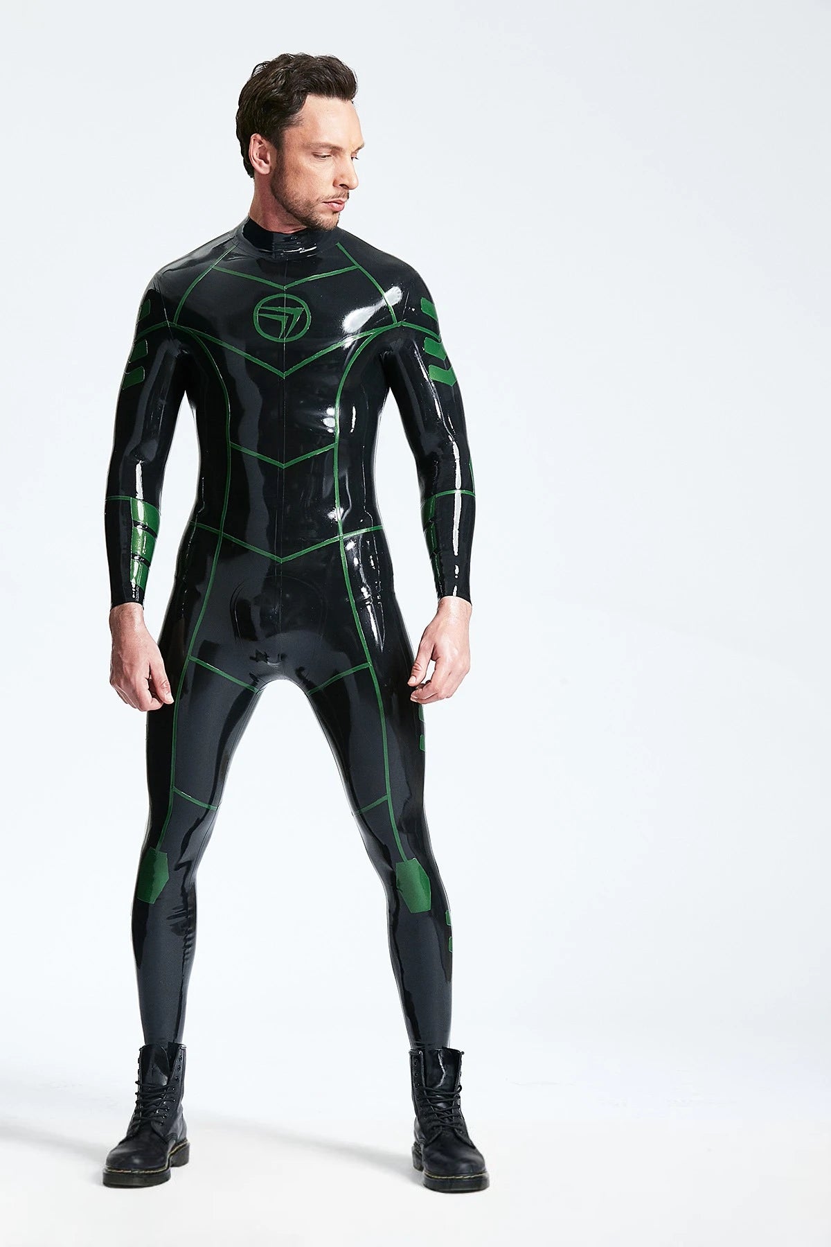 Black Male 'Vectorious' Latex Catsuit