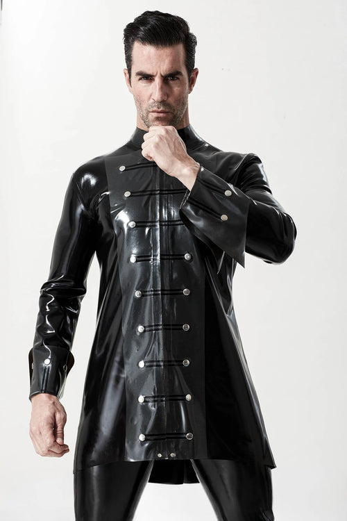 Black Male 'Retro Victorian Pirate' Latex Jacket