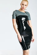 Black Executive Style Latex Mini Dress