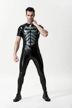 Black Male 'Batwing' Round Neck Latex T-Shirt