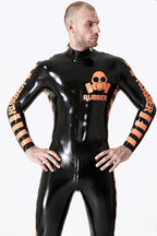 Black Male 'Respirator' Shoulder-Zip Latex Catsuit