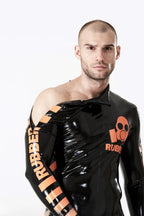 Black Male 'Respirator' Shoulder-Zip Latex Catsuit