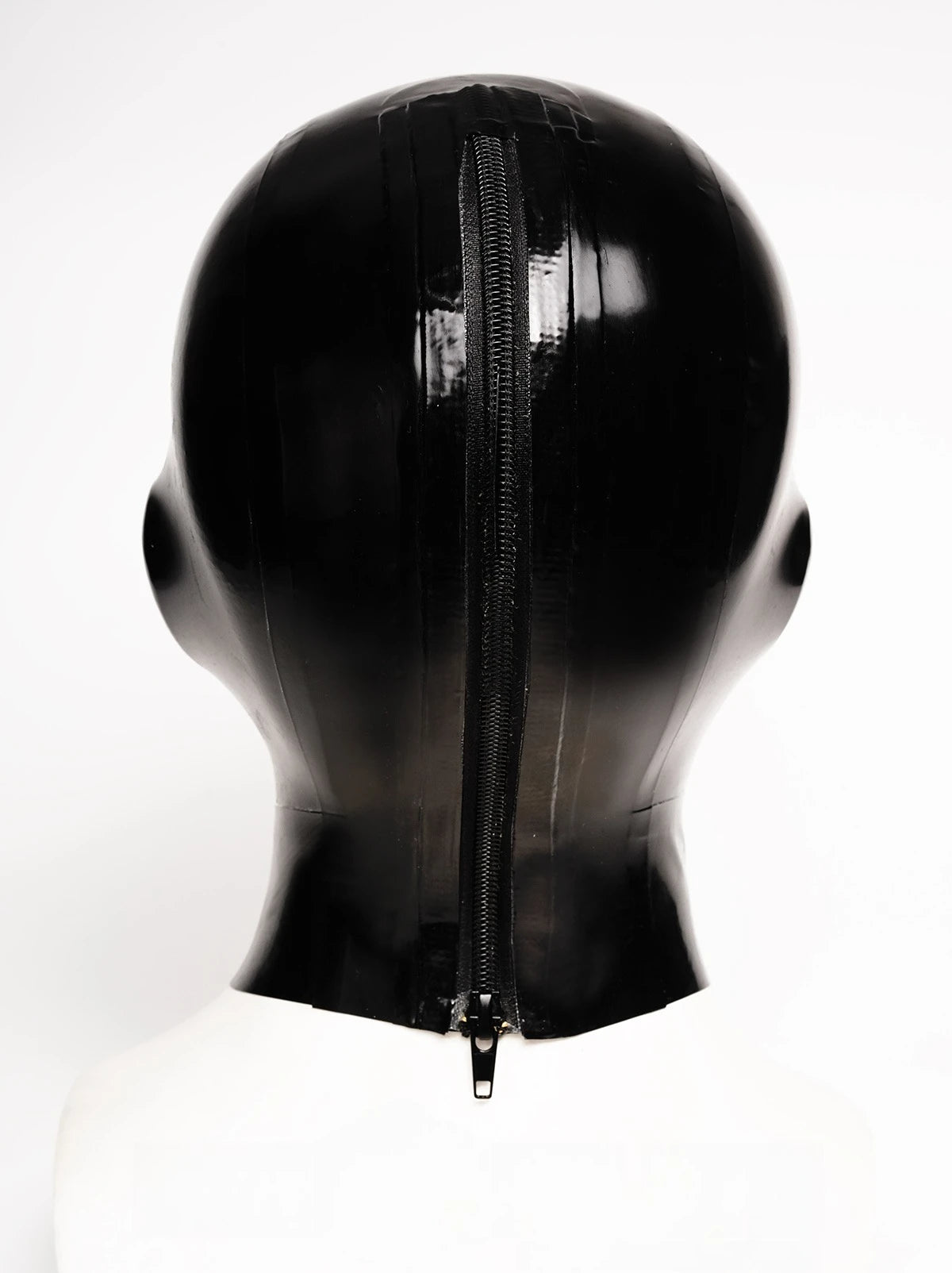 Black, trim color is Red (for mouth condom) Micro-Perforated Pussy Latex Hood