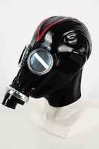 Black, trim color is Red Fully Enlosed GasMask Hood with Trims No.1