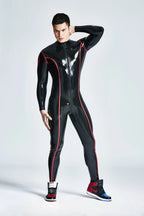 Black Male 'Diamond Dude' Front Through-Zipper Latex Catsuit
