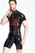 Black, trim color is Red Male Latex 'Grid-Lock' Surfsuit
