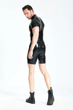 Black, trim color is Red Male Latex 'Grid-Lock' Surfsuit