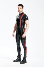 Black Male Standard Polo Neck Style T-Shirt with Contrast Trim