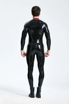 Black Male 'Symbolic' Front Through-Zip Latex Catsuit