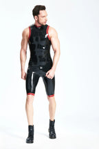 Black Male Latex  'Waverider' Sleeveless Surfsuit
