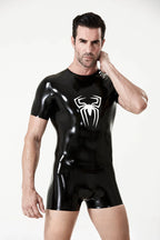 Black Male 'Spidey' Round Neck Latex T-Shirt