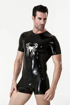 Black Male 'Spidey' Round Neck Latex T-Shirt