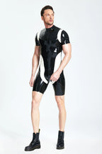 Black, trim color is White Male 'U-Hoo' Latex Surfsuit