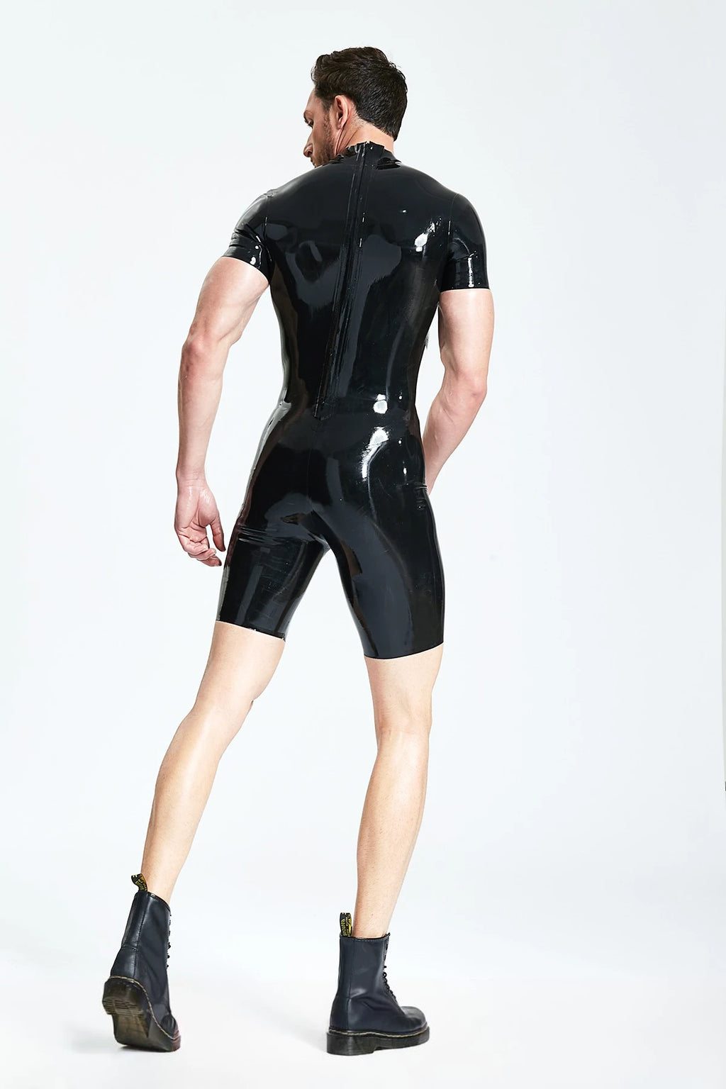 Black, trim color is White Male 'U-Hoo' Latex Surfsuit