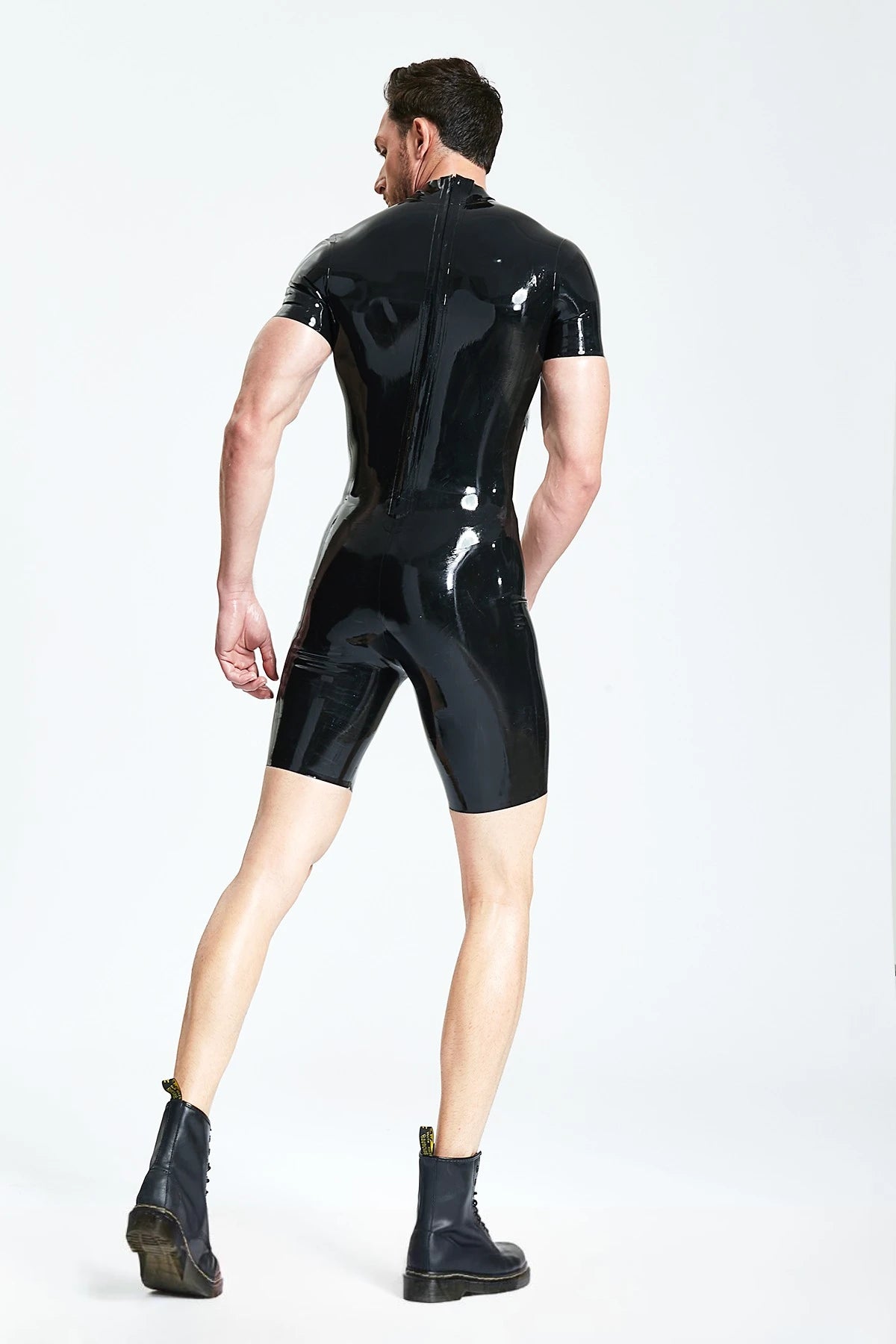 Black, trim color is White Male 'U-Hoo' Latex Surfsuit