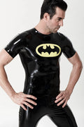 Black, trim color is Yellow Male Latex 'Flittermouse' Motif T-Shirt