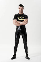 Black, trim color is Yellow Male Latex 'Flittermouse' Motif T-Shirt