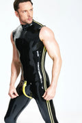 Black Male Sleeveless Codpiece 'Muscle' Latex Catsuit