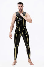 Black Male 'Wolverine' Sleeveless Latex Catsuit