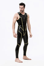 Black Male 'Wolverine' Sleeveless Latex Catsuit