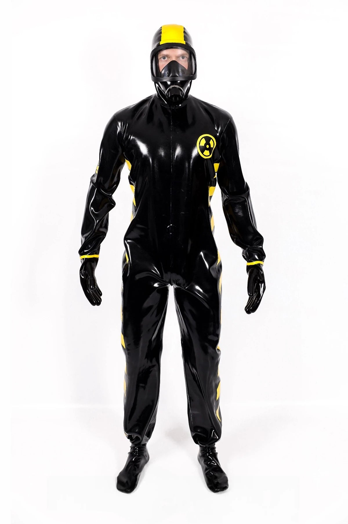 Black Male 'Zombie' Biohazard Haz Mat Style Latex Protection Latex Suit