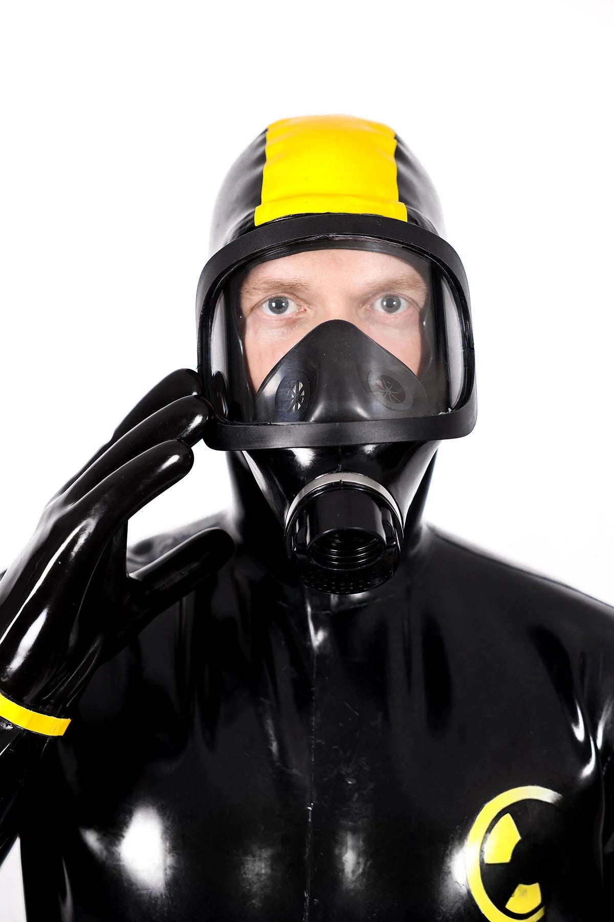 Black Male 'Zombie' Biohazard Haz Mat Style Latex Protection Latex Suit