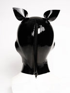 Black, trim is Purple Rubber Puppy Latex Hood