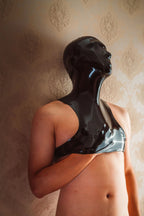 Black. Unisex Micro-View Perforated Latex Hood and Vest
