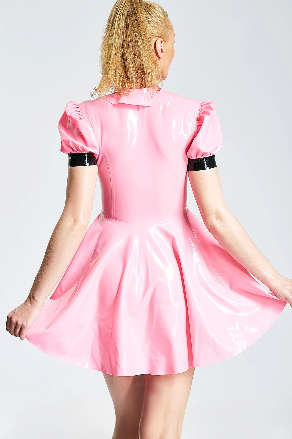 Bubblegum Pink 'Lolita' Maid Latex Dress & Apron